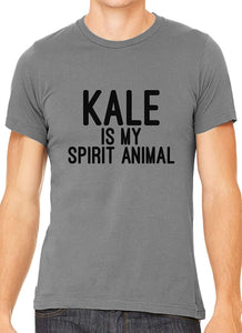 Kale is My Spirit Animal Cotton Crewneck Men Gray T-Shirts