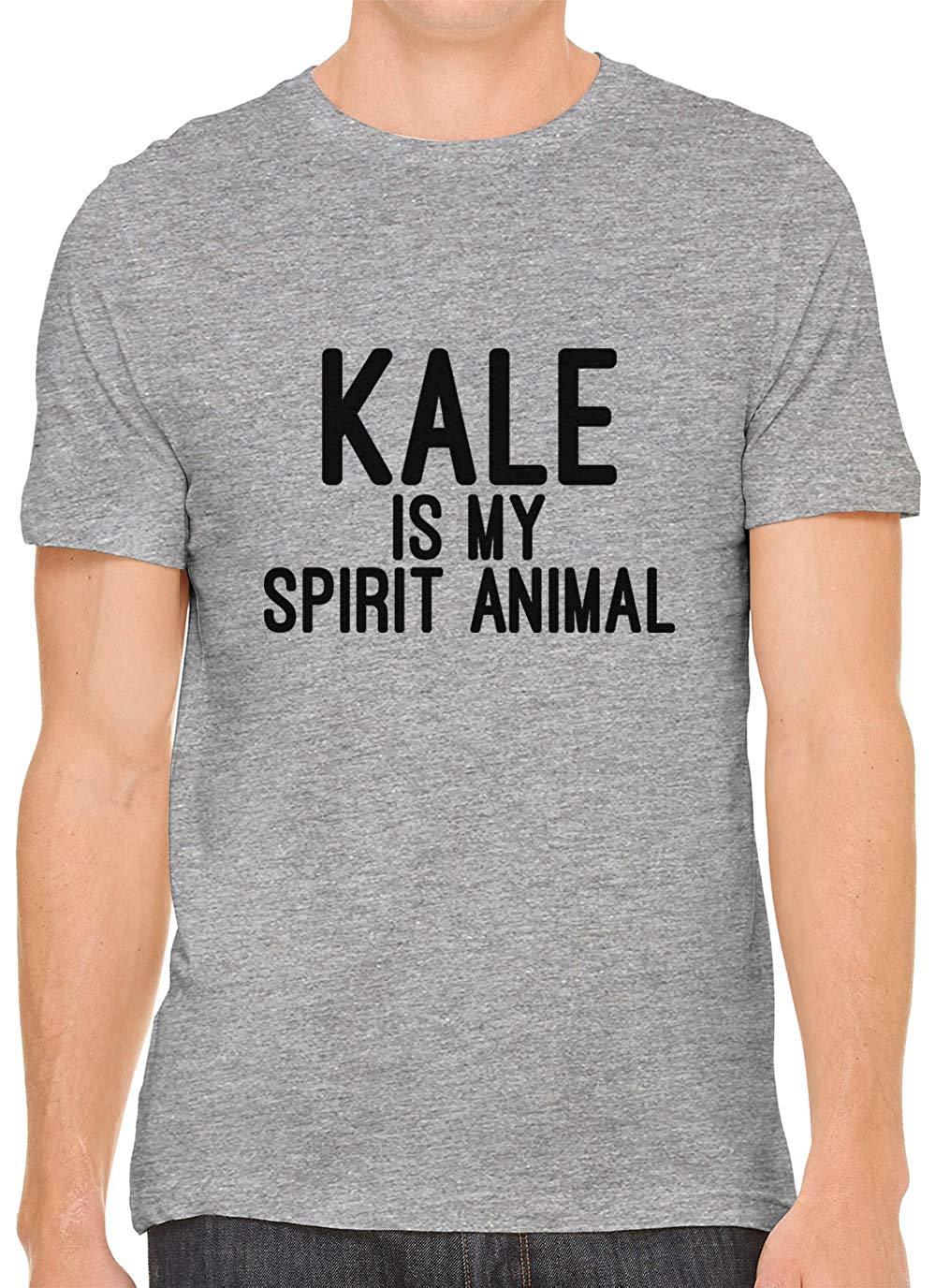 Kale is My Spirit Animal Cotton Crewneck Men Gray T-Shirts