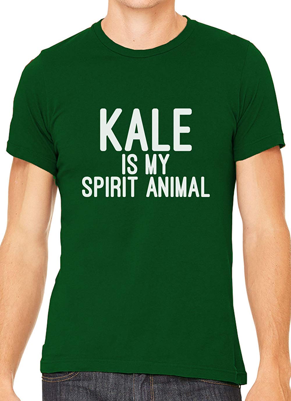 Kale is My Spirit Animal Cotton Crewneck Men Green T-Shirts