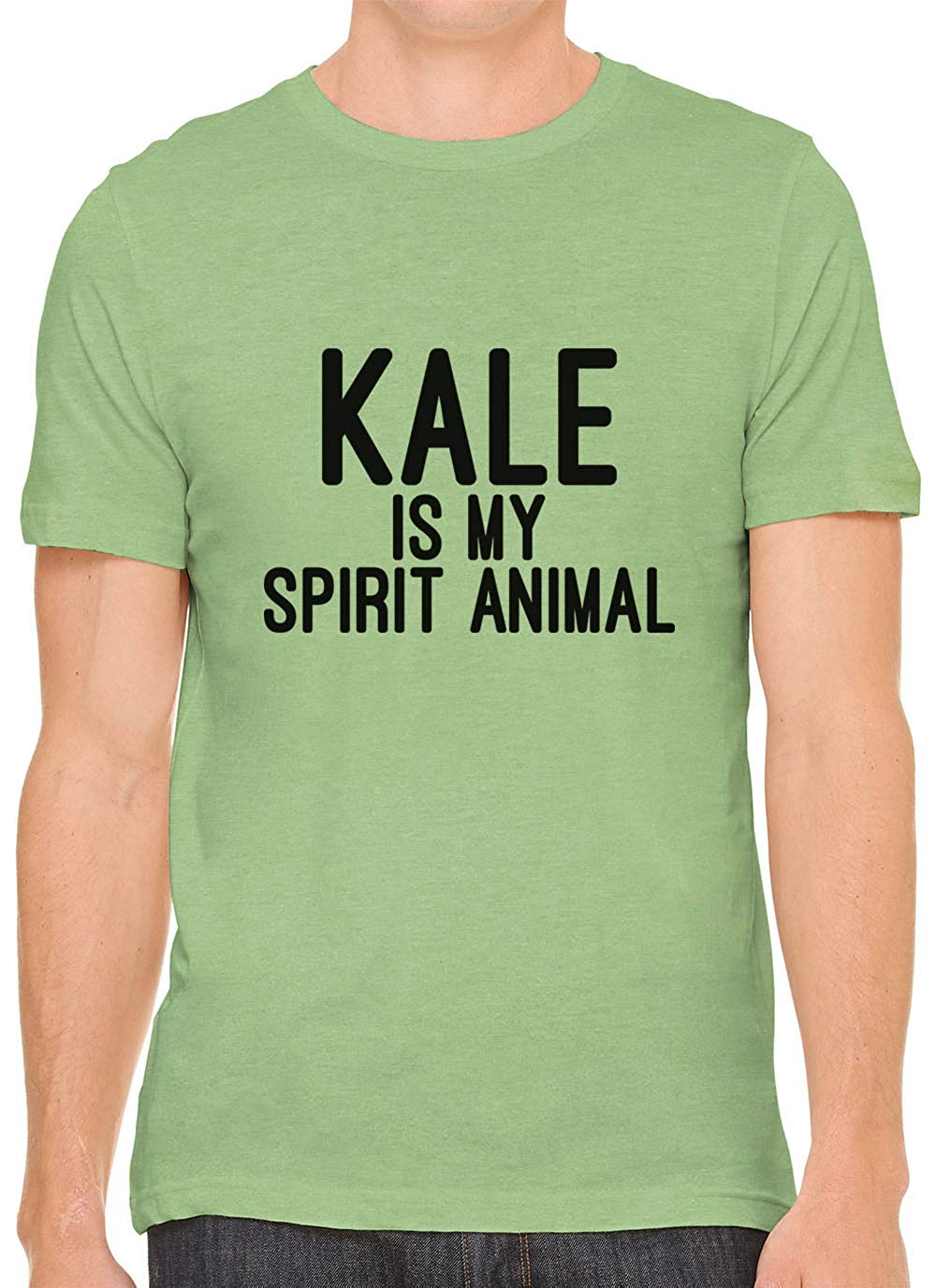 Kale is My Spirit Animal Cotton Crewneck Men Green T-Shirts