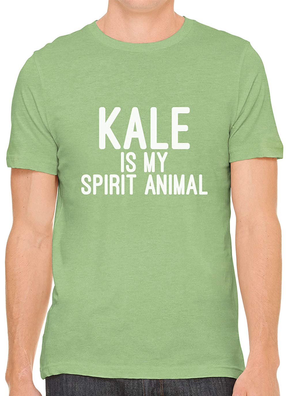 Kale is My Spirit Animal Cotton Crewneck Men Green T-Shirts