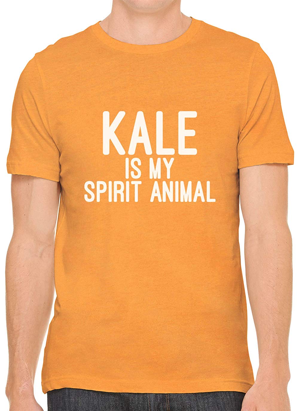 Kale is My Spirit Animal Cotton Crewneck Men Orange T-Shirts