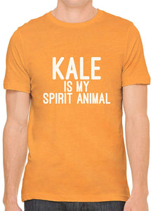 Kale is My Spirit Animal Cotton Crewneck Men Orange T-Shirts