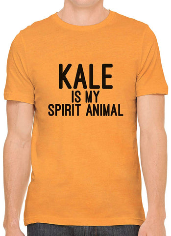 Kale is My Spirit Animal Cotton Crewneck Men Orange T-Shirts