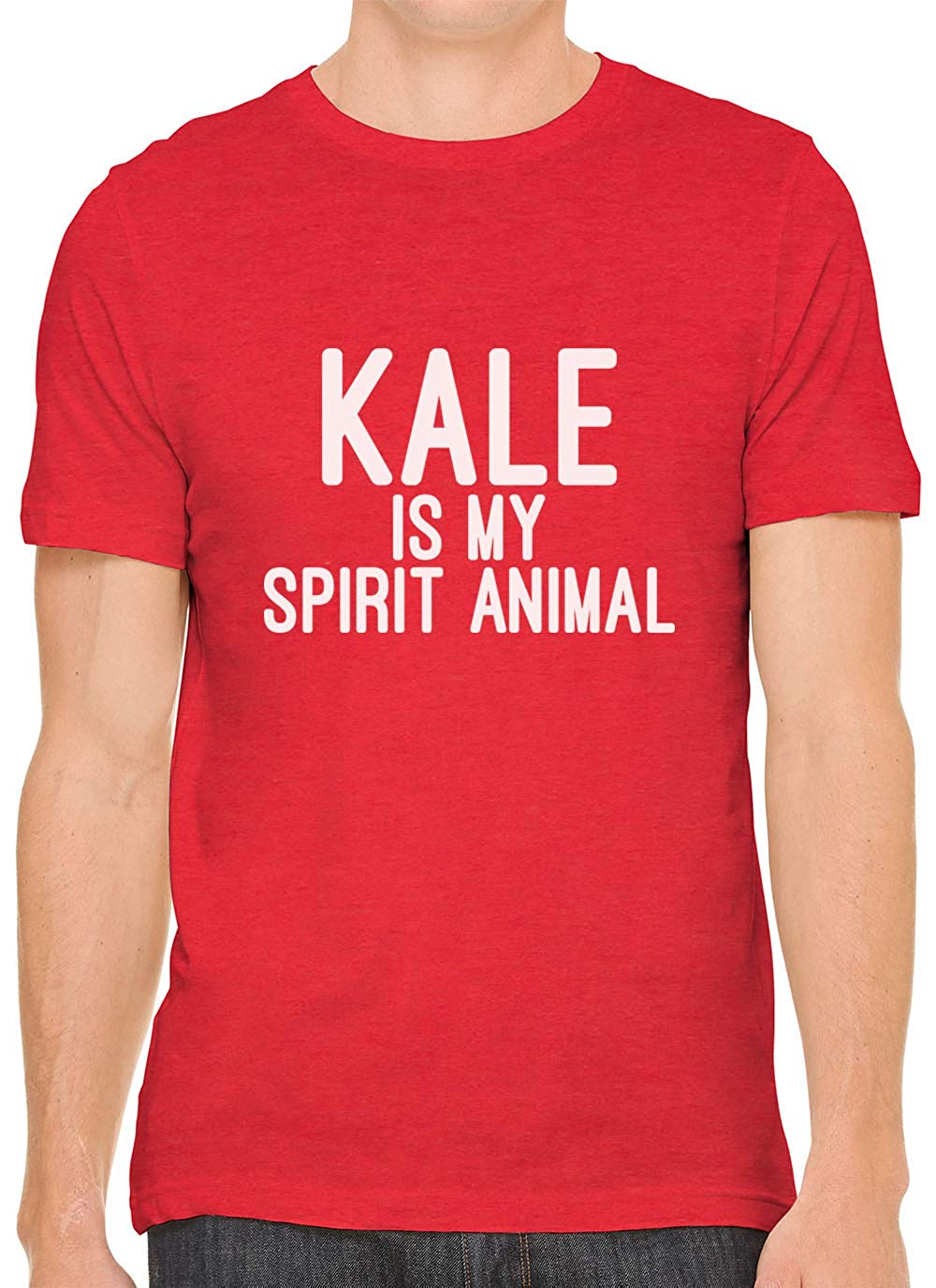 Kale is My Spirit Animal Cotton Crewneck Men Red T-Shirts