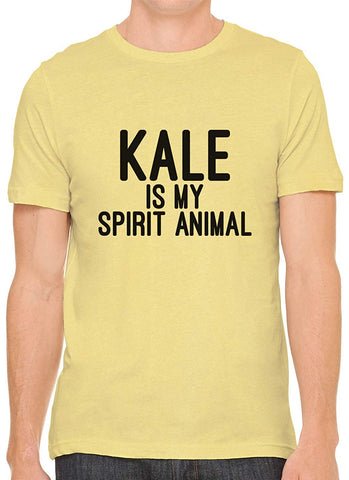 Kale is My Spirit Animal Cotton Crewneck Men Yellow T-Shirts