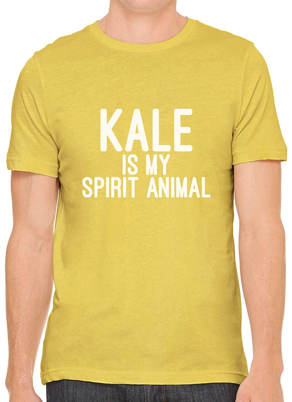 Kale is My Spirit Animal Cotton Crewneck Men Yellow T-Shirts