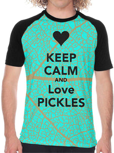 Keep Calm and Love Pickles Men's Sports Short Sleeve Printed Black T-Shirts