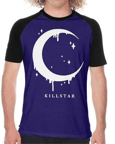 Killstar Men's Baseball Short-Sleeved Printed Black T-Shirts