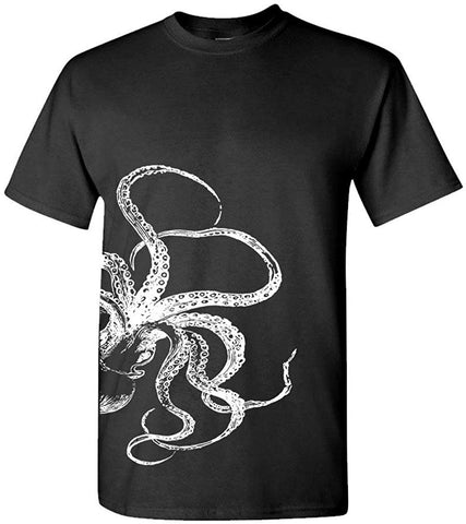 Kraken Giant Squid Octopus Titan Greek-Mens Cotton Black T-Shirts