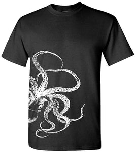 Kraken Giant Squid Octopus Titan Greek-Mens Cotton Black T-Shirts