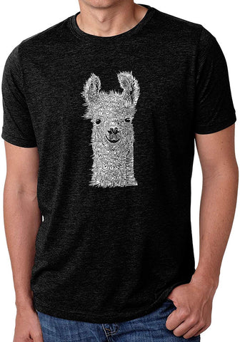 LA Pop Art Men's Premium Blend Word Art-Llama-by LA Pop Art Black T-Shirts