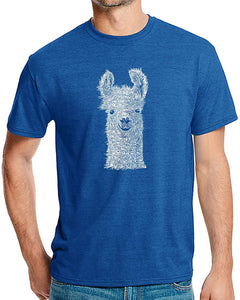 LA Pop Art Men's Premium Blend Word Art-Llama-by LA Pop Art Royal T-Shirts