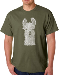 LA Pop Art Men's Word Art-Llama-by LA Pop Art Military T-Shirts