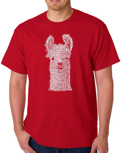 LA Pop Art Men's Word Art-Llama-by LA Pop Art Red T-Shirts