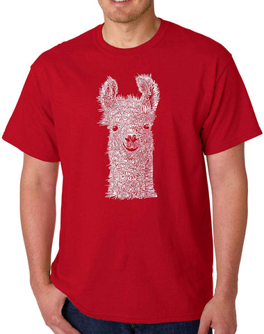 LA Pop Art Men's Word Art-Llama-by LA Pop Art Red T-Shirts