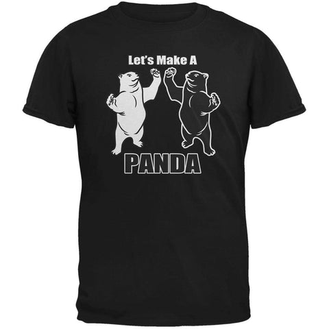 Let's Make a Panda Funny Adult Black T-Shirts