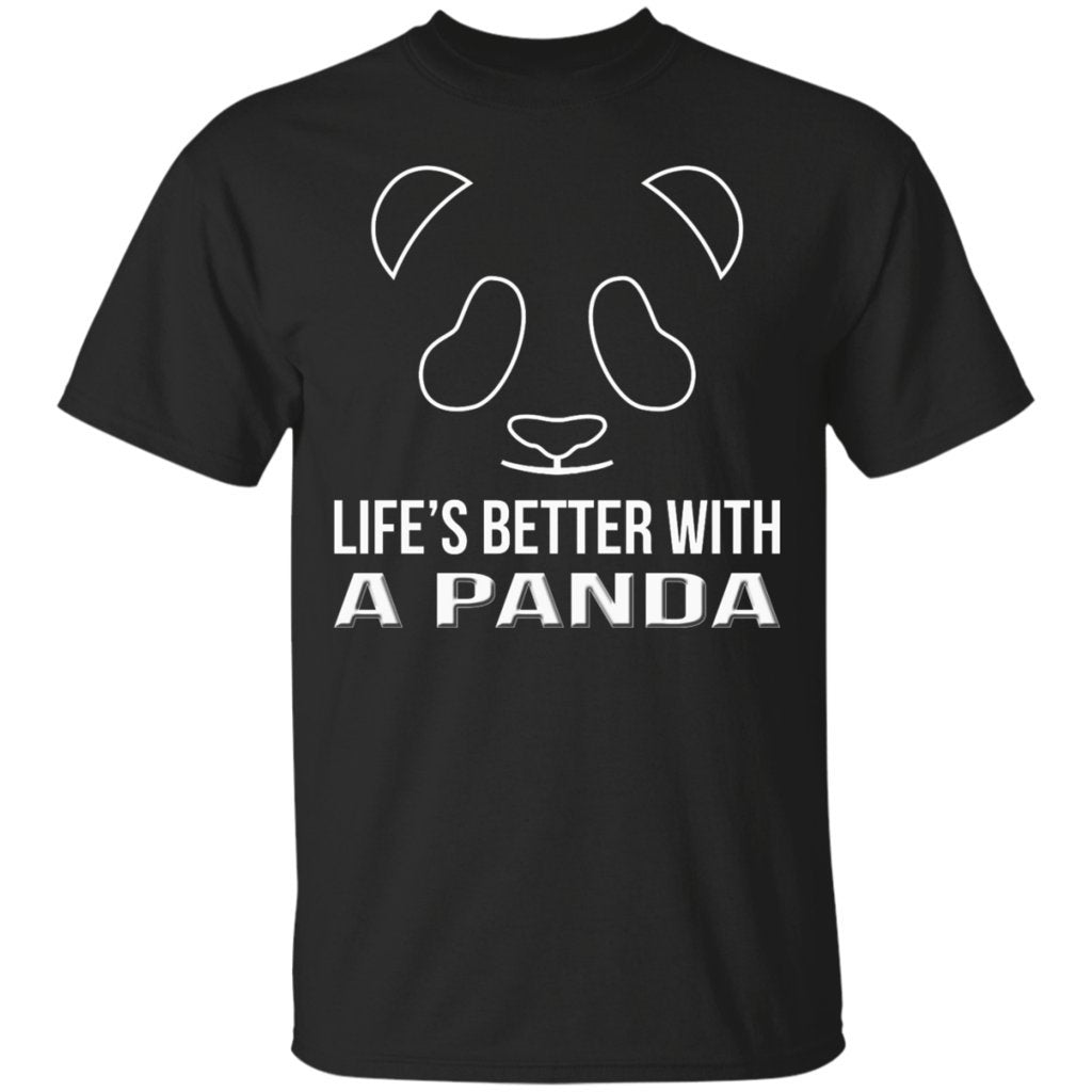 Life is Better with A Panda,Cute Panda Gift Black T-Shirts