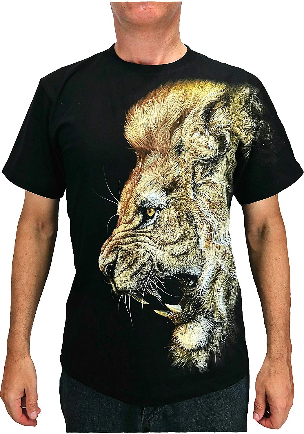 Lion Head Glow in The Dark Sz wrm53f Black T-Shirts