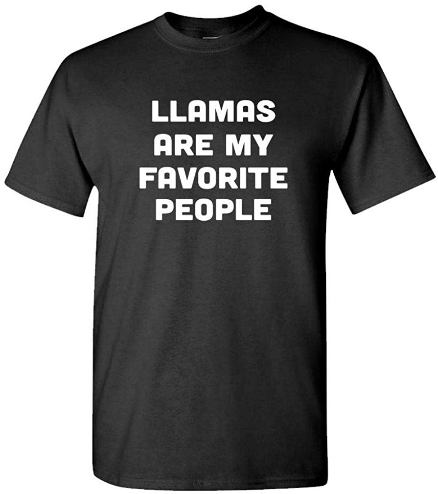 Llamas are My Favorite People-Alpaca-Mens Cotton Black T-Shirts