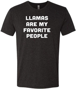 Llamas are My Favorite People-Alpaca-Mens Cotton Black T-Shirts