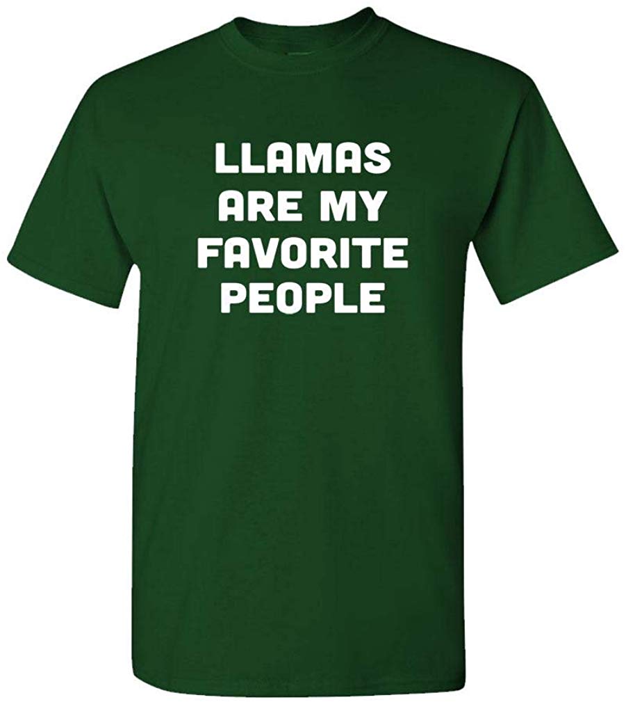 Llamas are My Favorite People-Alpaca-Mens Cotton Green T-Shirts