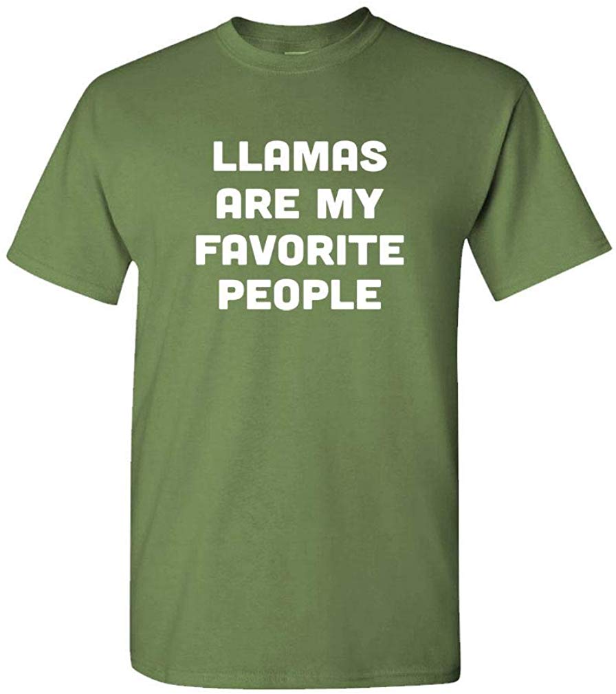 Llamas are My Favorite People-Alpaca-Mens Cotton Military T-Shirts