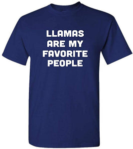 Llamas are My Favorite People-Alpaca-Mens Cotton Navy T-Shirts