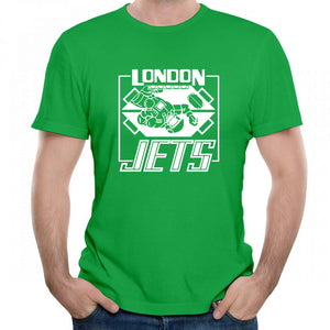 London Jets Plain Casual Graphic Mens/Unisex Crewneck Green T-Shirts