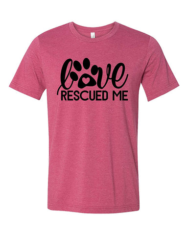 Love Rescued Me Adult Short Sleeve Jersey grey T-Shirts