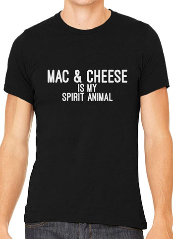 Mac and Cheese is My Spirit Animal Cotton Men Black T-Shirts