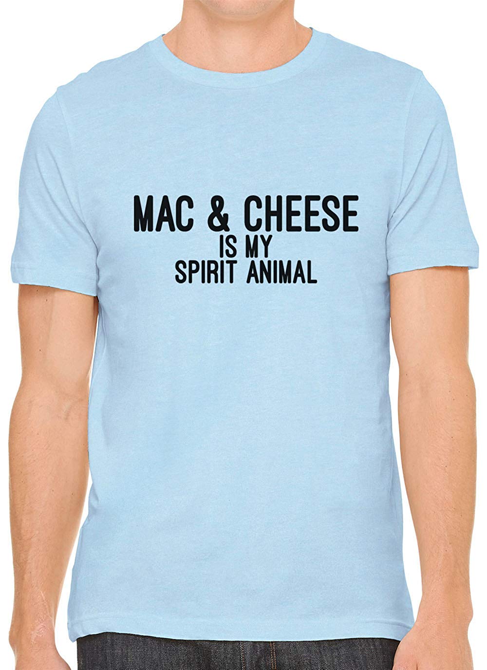 Mac and Cheese is My Spirit Animal Cotton Men Blue T-Shirts