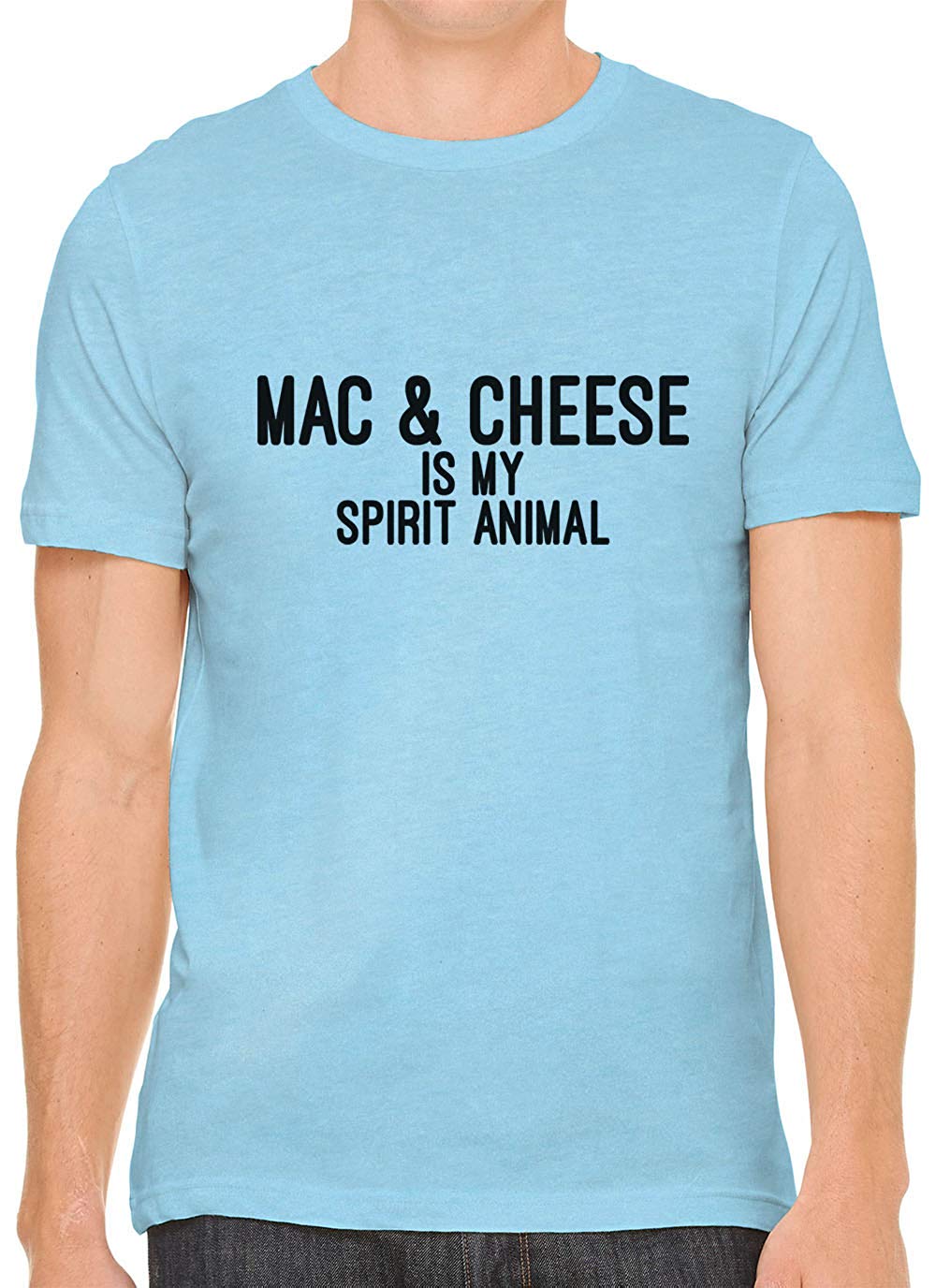 Mac and Cheese is My Spirit Animal Cotton Men Blue T-Shirts