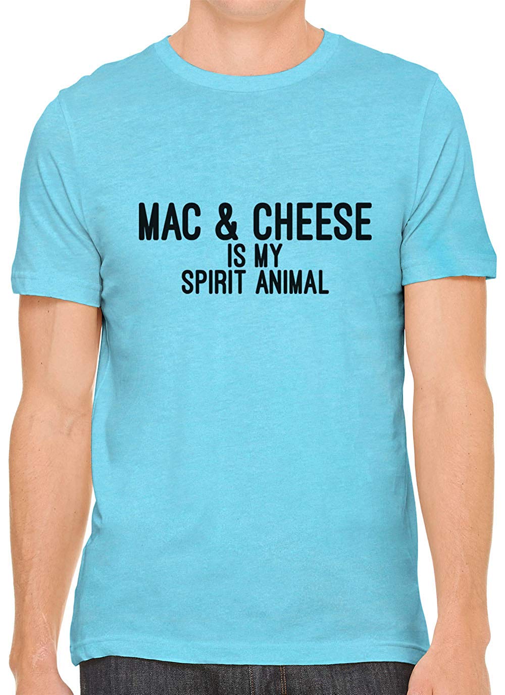 Mac and Cheese is My Spirit Animal Cotton Men Blue T-Shirts