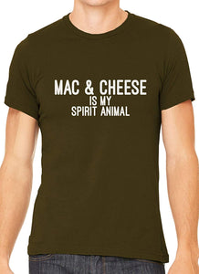 Mac and Cheese is My Spirit Animal Cotton Men Brown T-Shirts