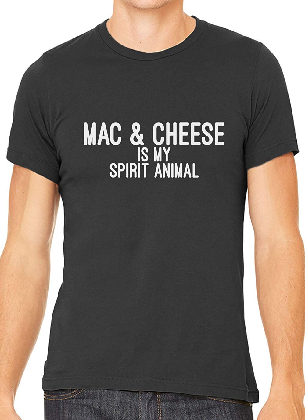 Mac and Cheese is My Spirit Animal Cotton Men Gray T-Shirts