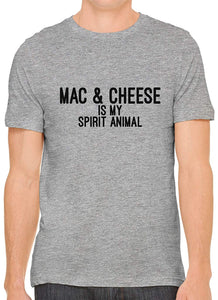 Mac and Cheese is My Spirit Animal Cotton Men Gray T-Shirts