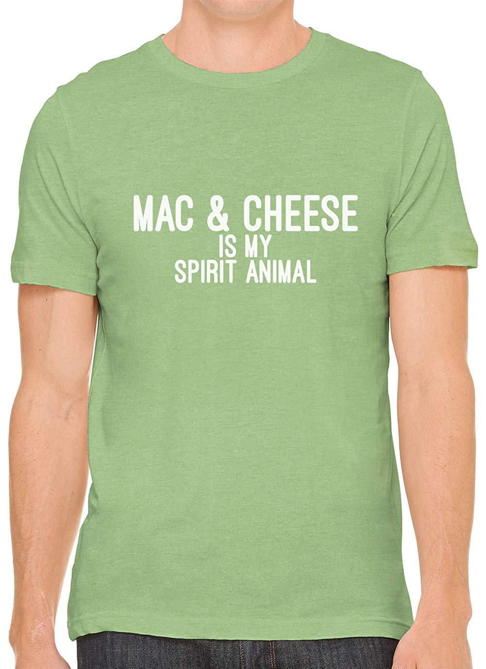 Mac and Cheese is My Spirit Animal Cotton Men Green T-Shirts