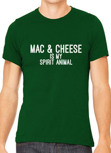 Mac and Cheese is My Spirit Animal Cotton Men Green T-Shirts