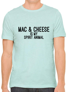 Mac and Cheese is My Spirit Animal Cotton Men Green T-Shirts