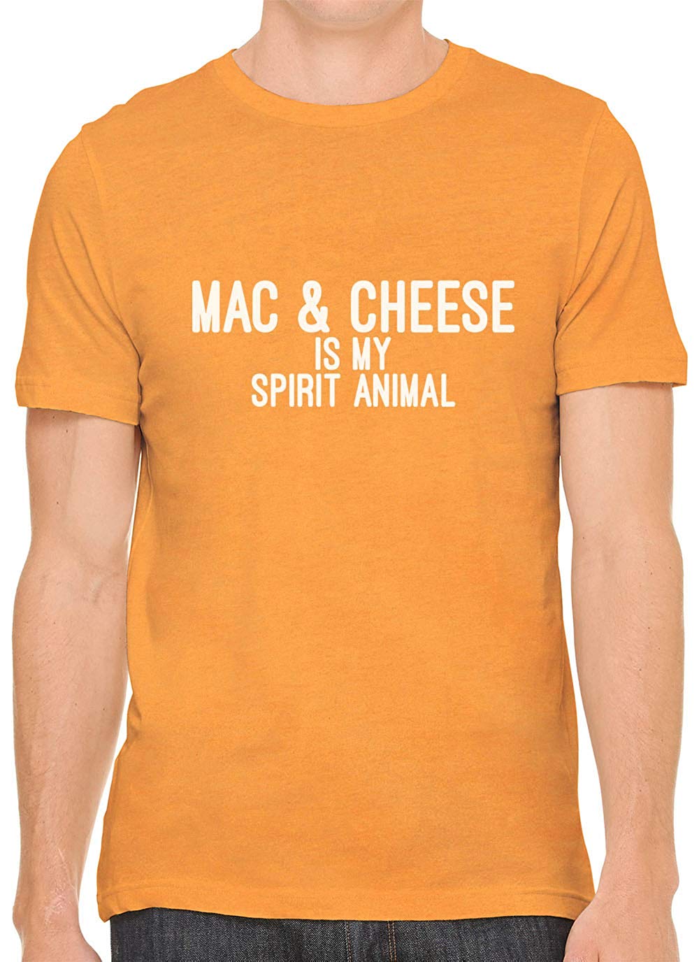 Mac and Cheese is My Spirit Animal Cotton Men Orange T-Shirts