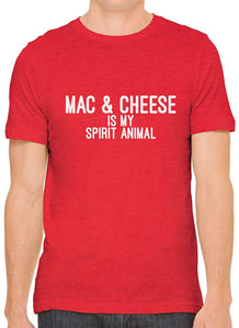 Mac and Cheese is My Spirit Animal Cotton Men Red T-Shirts