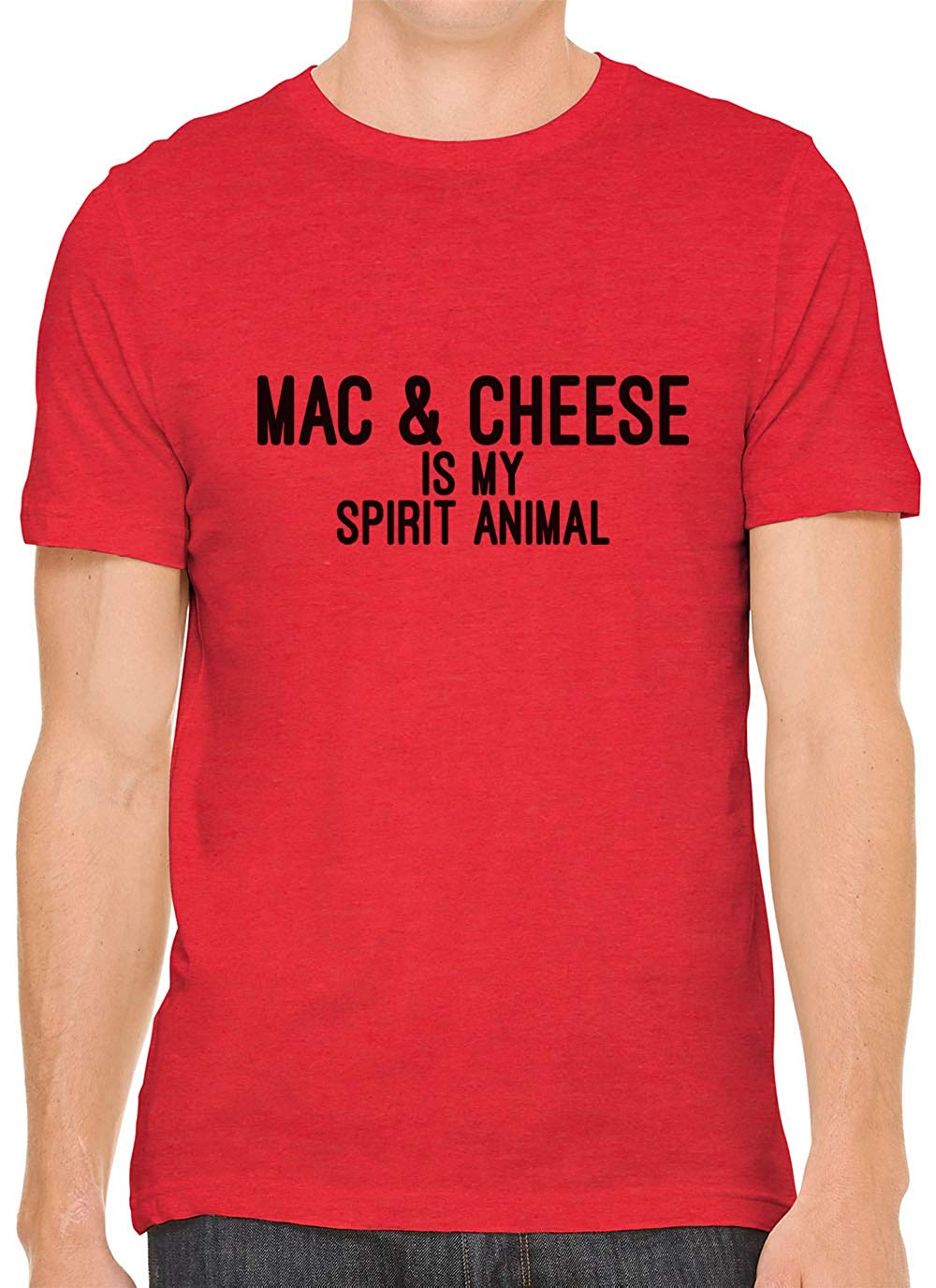 Mac and Cheese is My Spirit Animal Cotton Men Red T-Shirts