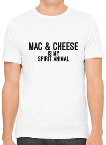 Mac and Cheese is My Spirit Animal Cotton Men White T-Shirts