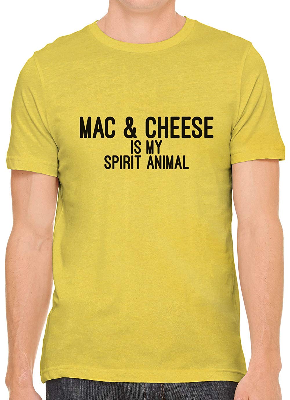 Mac and Cheese is My Spirit Animal Cotton Men Yellow T-Shirts