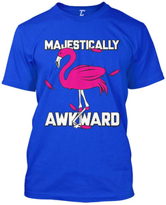 Majestically Awkward-Pink Flamingo Men's Royal T-Shirts