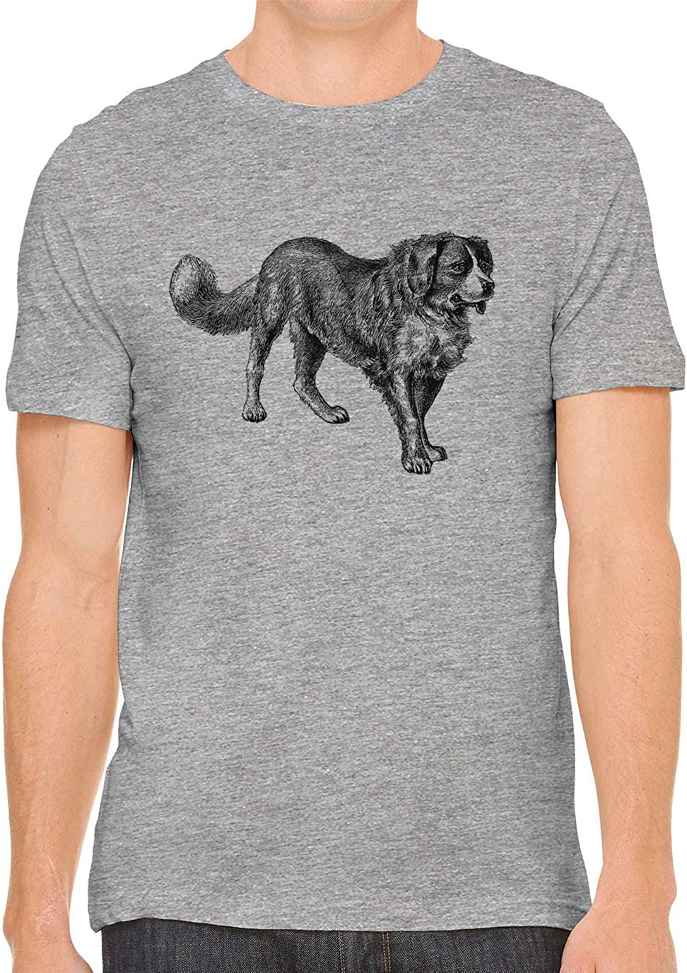 Mans Best Friend Cotton Crewneck Men Gray T-Shirts