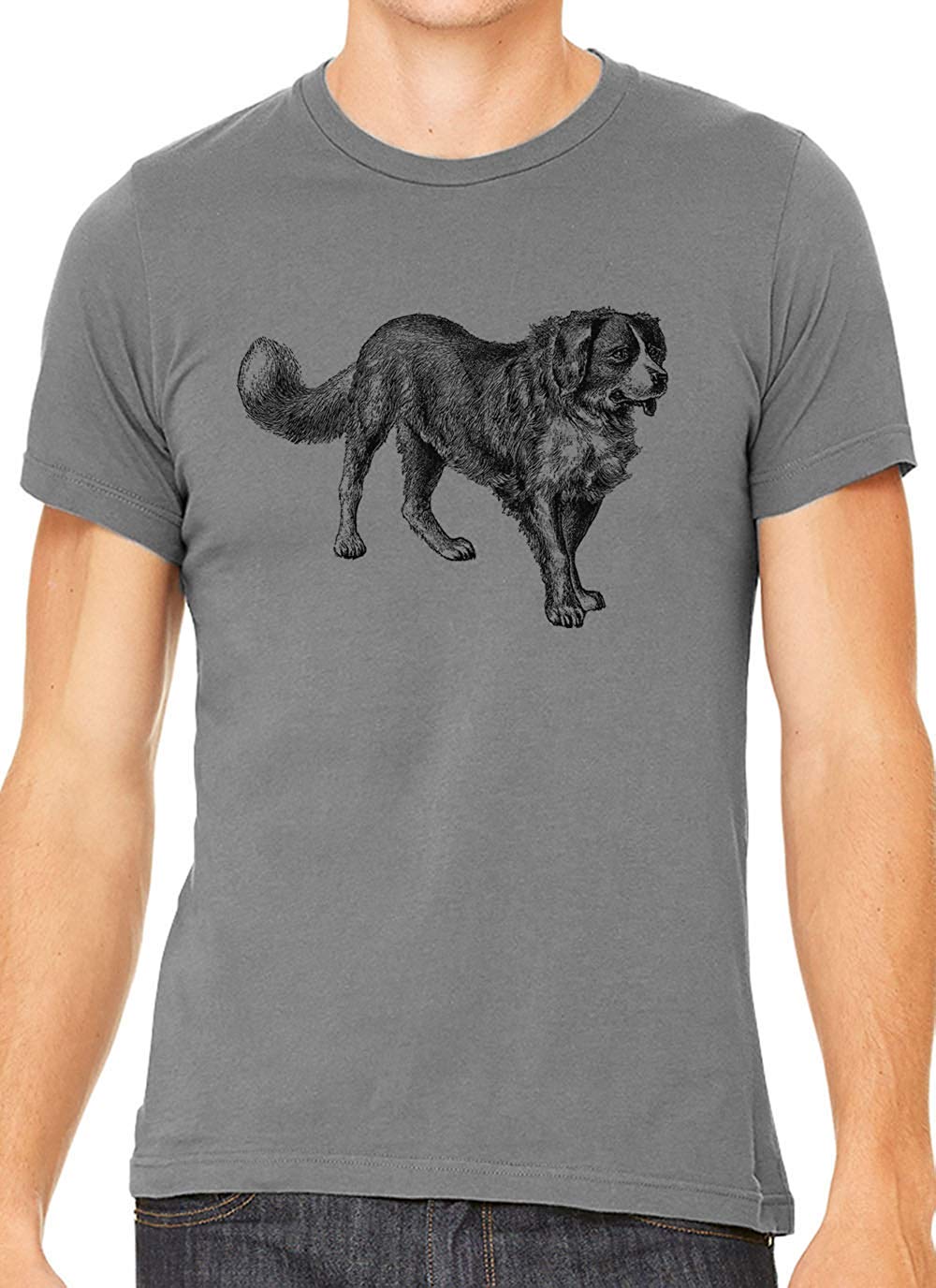 Mans Best Friend Cotton Crewneck Men Gray T-Shirts