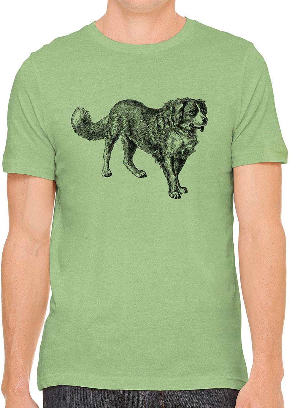 Mans Best Friend Cotton Crewneck Men Green T-Shirts