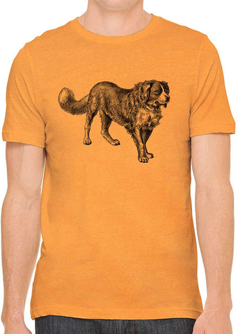 Mans Best Friend Cotton Crewneck Men Orange T-Shirts